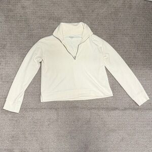 Athleta Butter Yellow Cream Half-Zip Tencel Sweater Small